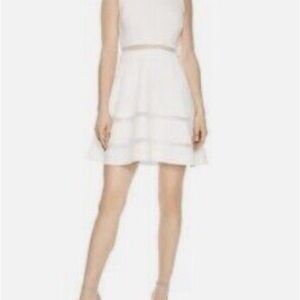 Sandro white Carrie mini dress lace inset